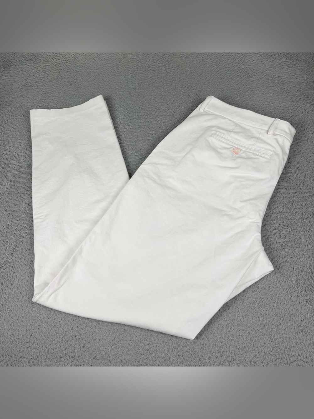 Lilly Pulitzer Mens Stuff Mizner Pants 36 White Stretch Straight Leg Preppy